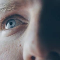 closeup on man's face