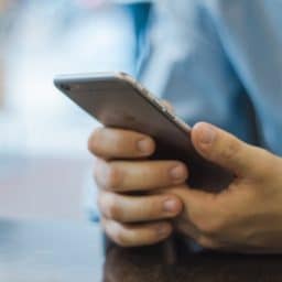 Person holding a smartphone